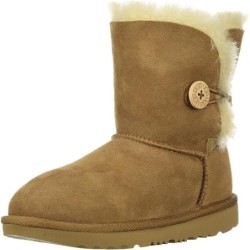 Bottes UGG Enfant Mixte Bailey Button II Mouton Fourrure Réelle