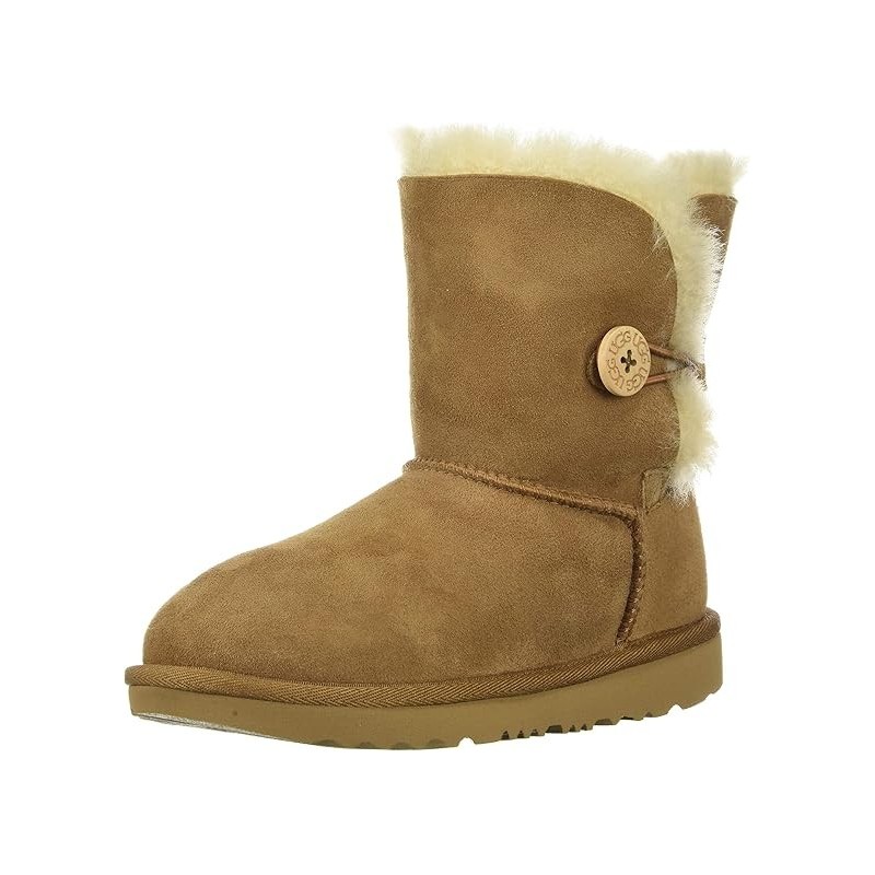 Bottes UGG Enfant Mixte Bailey Button II Mouton Fourrure Réelle
